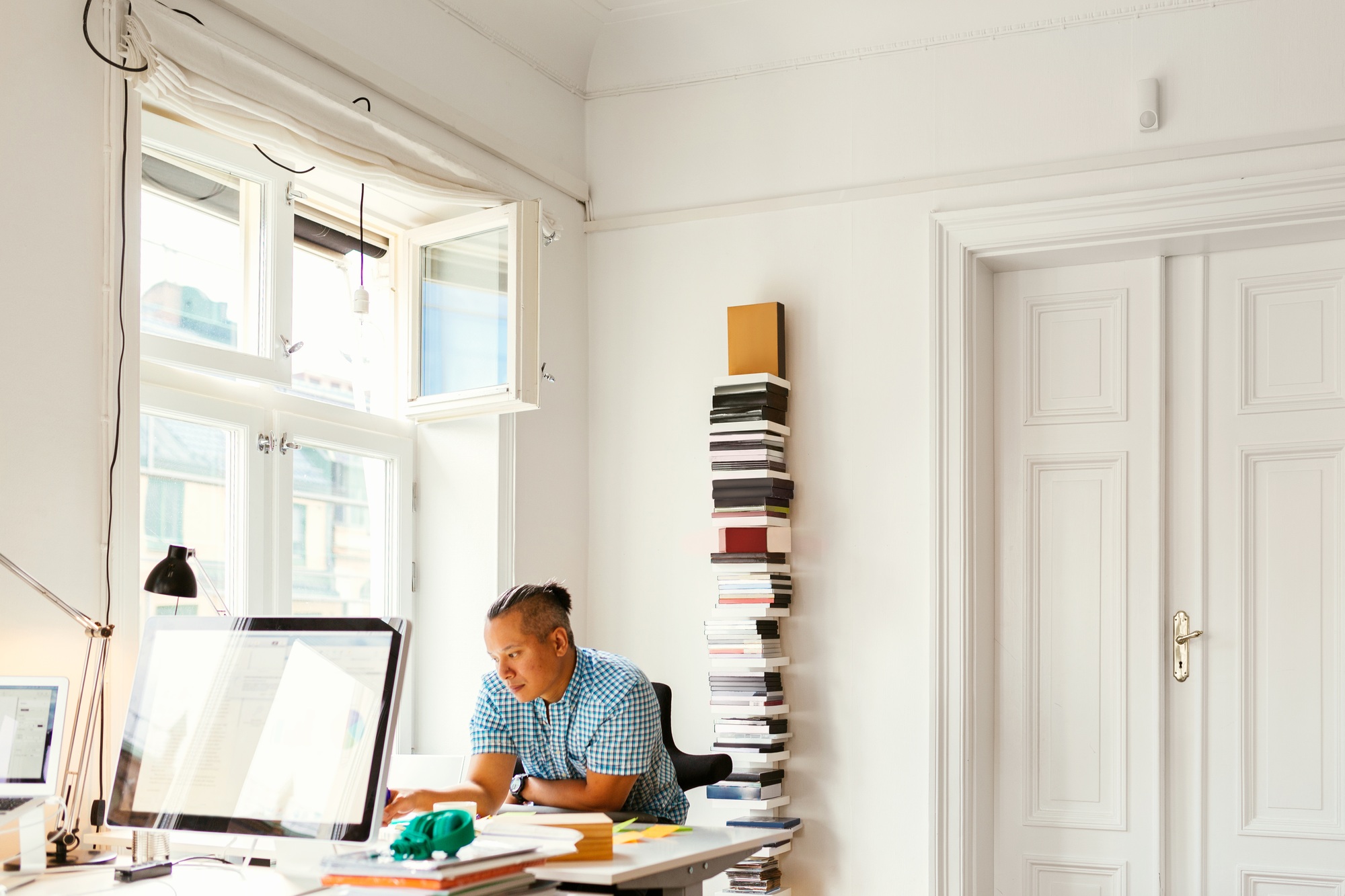 Editor working in office